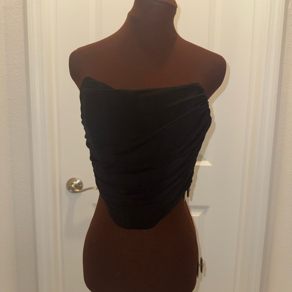 Elegant Black Strapless Top courset size large